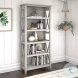 Key West Linen White Oak 5 Shelf Tall Bookcase