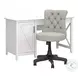 Key West Pure White Oak 54" Computer Desk With Storage And Mid Back Tufted Office Chair