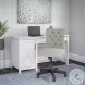 Key West Pure White Oak 54" Computer Desk With Storage And Mid Back Tufted Office Chair