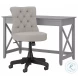 Key West Cape Cod Grey 48" Writing Desk with Mid Back Tufted Office Chair