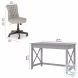 Key West Cape Cod Grey 48" Writing Desk with Mid Back Tufted Office Chair