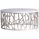 Milos Bone And Shiny Nickel Outdoor Occasional Table Set