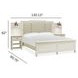 Silverwillow Egg Shell White and Cream California King Upholstered Wall Panel Bed with 2 Nightstand and USB Charging