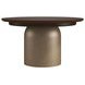 Verge Handcrafted Walnut and Bronze Metallic Extendable Round Dining Room Set