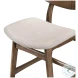 Oscar Walnut And Beige Upholstered Counter Height Stool Set Of 2