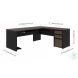 Connexion Antigua And Black 71" L Shaped Desk With Pedestal