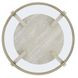 Wanda Beige Round Glass Top Ocassional Table with Casters
