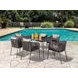 Tushari Dark Gray and Light Gray 7 Piece 36" Outdoor Dining Set