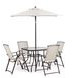 Fallone Beige 6 Piece Outdoor Dining Set