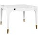 Lacey White Square Game Table with 2 Drawers