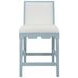 Lanister Cream and Light Blue Lacquer Performance Fabric Counter Height Stool