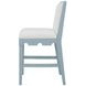 Lanister Cream and Light Blue Lacquer Performance Fabric Counter Height Stool