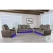 Niven Grey And Brown Power Reclining Loveseat with Adjustable Headrest