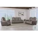 Niven Grey And Brown Power Reclining Loveseat with Adjustable Headrest