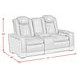 Niven Cement and Charcoal 77" Power Reclining Loveseat with USB Charging