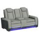 Niven Cement and Charcoal 77" Power Reclining Loveseat with USB Charging