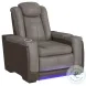 Niven Grey And Brown Power Reclining Living Room Set with Adjustable Headrest