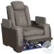 Niven Grey And Brown Power Reclining Living Room Set with Adjustable Headrest