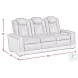 Niven Grey And Brown Power Reclining Living Room Set with Adjustable Headrest