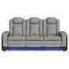 Niven Cement and Charcoal 88" Power Reclining Sofa with USB Charging
