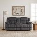 Laurelton Charcoal Double Glider Reclining Console Loveseat