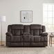 Laurelton Chocolate Double Glider Reclining Console Loveseat