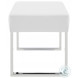 Armen LCAMBEWHBCH Amanda Dining Bench in White Leatherette with Chrome Legs