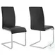 Amanda Black Faux Leather Side Chair Set of 2
