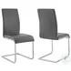 Amanda Grey Faux Leather Side Chair Set of 2