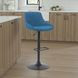 Anibal Blue Upholstered Swivel Bar Stool