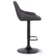 Anibal Grey Faux Leather Adjustable Swivel Bar Stool