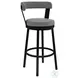 Bryant Light Gray Faux Leather and Black 30" Swivel Bar Stool