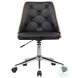 Diamond Black Faux Leather Mid Century Office Chair