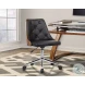 Diamond Black Faux Leather Mid Century Office Chair