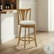 Elle Ivory Fabric Swivel Bar Stool