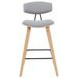 Fox Oak and Gray Upholstered Bar Stool