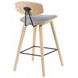 Fox Oak and Gray Upholstered Bar Stool