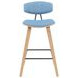 Fox Oak and Light Blue Upholstered Counter Height Stool