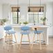 Fox Oak and Light Blue Upholstered Counter Height Stool