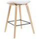 Fox Oak and White Upholstered Bar Stool