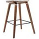 Fox Walnut and Speckled Brown Upholstered Counter Height Stool