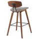Fox Walnut and Speckled Brown Upholstered Bar Stool