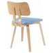 Jaguar Oak and Light Blue Upholstered Dining Chair