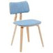 Jaguar Oak and Light Blue Upholstered Dining Chair