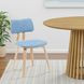 Jaguar Oak and Light Blue Upholstered Dining Chair