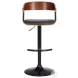 Larisa Black And Walnut Adjustable Swivel Bar Stool