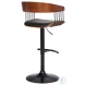 Larisa Black And Walnut Adjustable Swivel Bar Stool