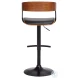 Larisa Black And Walnut Adjustable Swivel Bar Stool