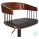Larisa Black And Walnut Adjustable Swivel Bar Stool