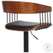 Larisa Black And Walnut Adjustable Swivel Bar Stool